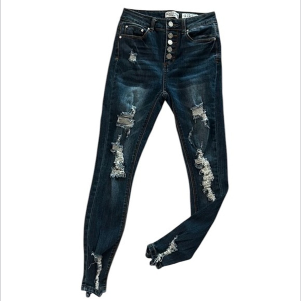 Indigo Rein size 3 skinny jeans button fly